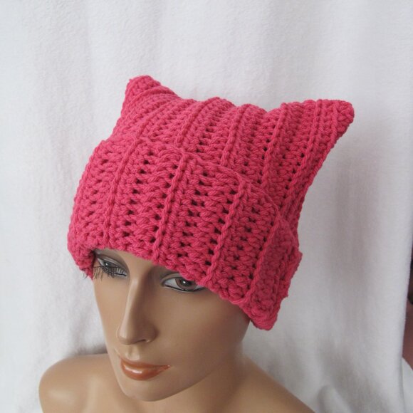 Bright Pink Cat Ear Beanie - Picture 2 of 7